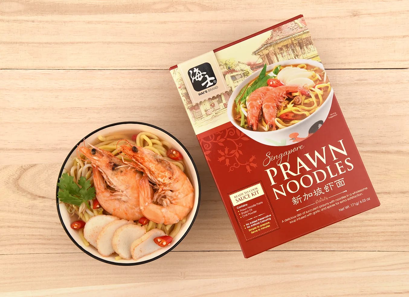Hais Prawn Noodles Sauce Kit - product photography by Macrostudios Singapore